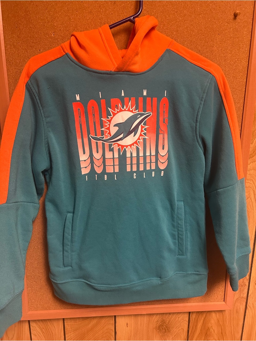NFL Miami Dolphins Teal and Orange Kids Hoodie